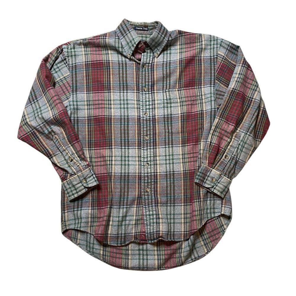GANT Coastal Twill Long Sleeve Button Down Plaid Shirt Size Medium